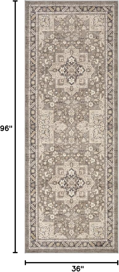 Vintage Hallway Runner Rug 3x8: Large Soft Washable Entryway - Image 2