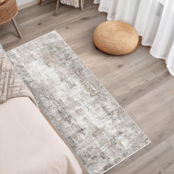 2x5 Rug Runner Non-Slip Washable – Modern Neutral Abstract Small Rug - Image 4