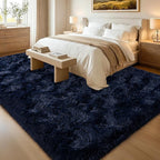Navy Blue Rug for Living Room, 6x9 Large Fluffy Area Rugs for Bedroom, Soft - Image 2
