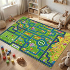 yongjoy Car Rug Road Map Area Rug, Colorful Car-Themed Design, Soft Low-Pile - Image 7