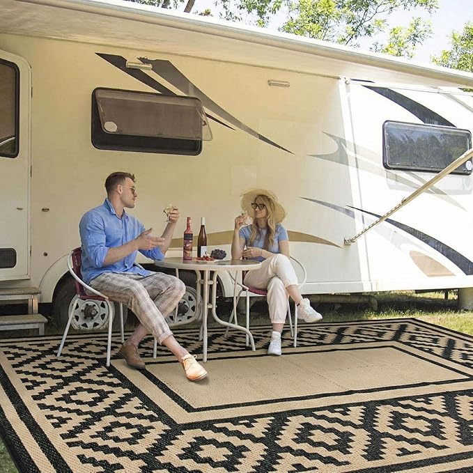 Outdoor Patio Plastic Straw Rug by Kalafun