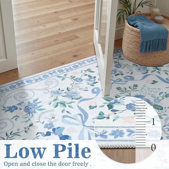 DCX floralbow-bluek Area Rugs3x5 - Image 3