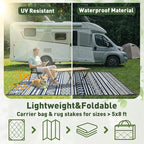 MontVoo-Outdoor Rug Carpet Waterproof 5x8 ft Reversible Patio Rug RV Camping - Image 6
