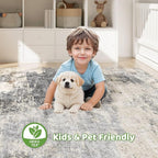 7x9 Area Rugs Living Room: Washable Large Abstract Modern Soft Rug Stain - Image 7
