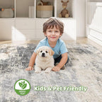 6x9 Area Rugs Living Room: Washable Large Abstract Modern Soft Rug Stain - Image 7