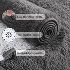 YJ.GWL Fluffy Runner Rugs for Bedroom Living Room Soft Shag Rug 2x6 Feet - Image 3