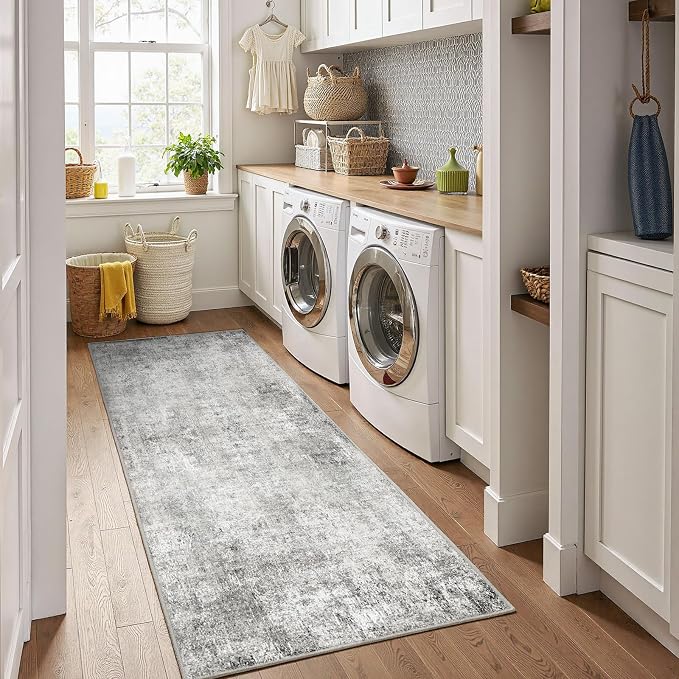 RELEANY Washable Area Rugs 2'x6' Non-Slip Modern Abstract Soft - Image 2