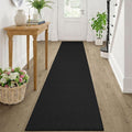 KOZYFLY Black Runners Rugs for Hallway 2x10, Washable Runner Rug, Woven Non by KOZYFLY