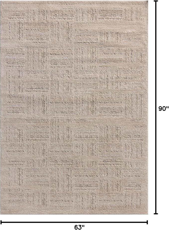 Loloi Amber Lewis Monty Collection MOT-01 Ivory/Taupe 5'-3" x 7'-6", .50" Pile - Image 2