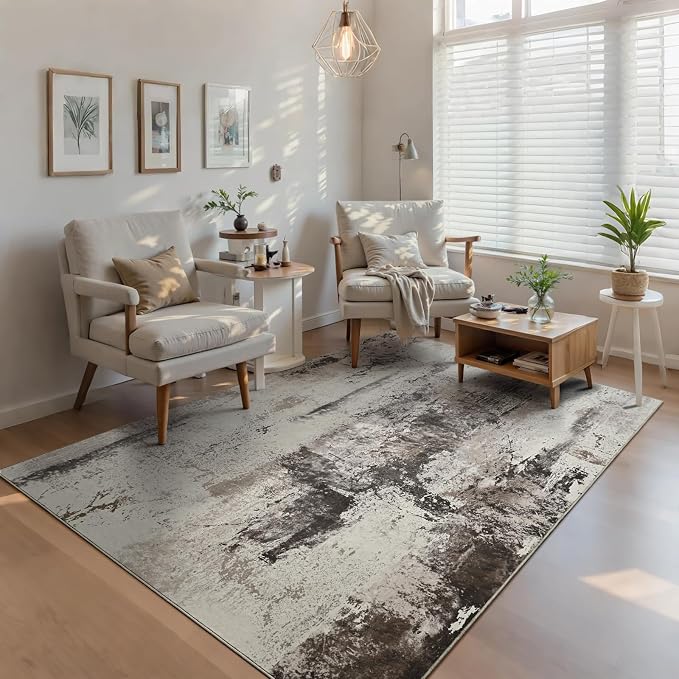 Ompaa Living Room Rug 5x8 Coffee Area Rug Machine Washable Boho Rug Non Slip - Image 4