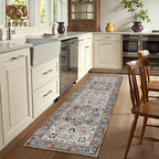 Washable Area Rug 2'6'' x 8' Vintage Traditional Persian Mat - Image 4