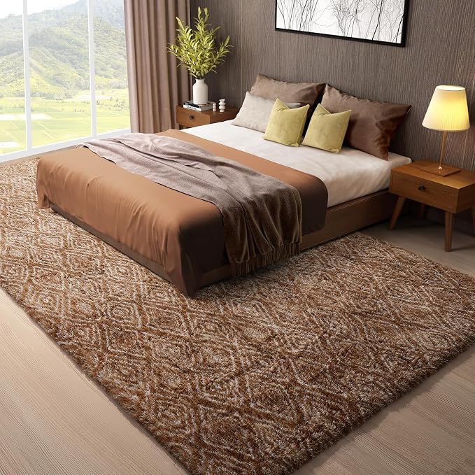 Ophanie 8x10 Brown and White Diamond Striped Rugs - Image 5