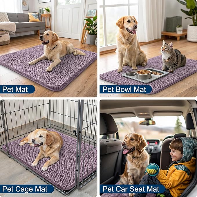 Smiry Dog Door Mat for Muddy Paws 36x24, Absorbent Dirt Trapper, Non-Slip - Image 6