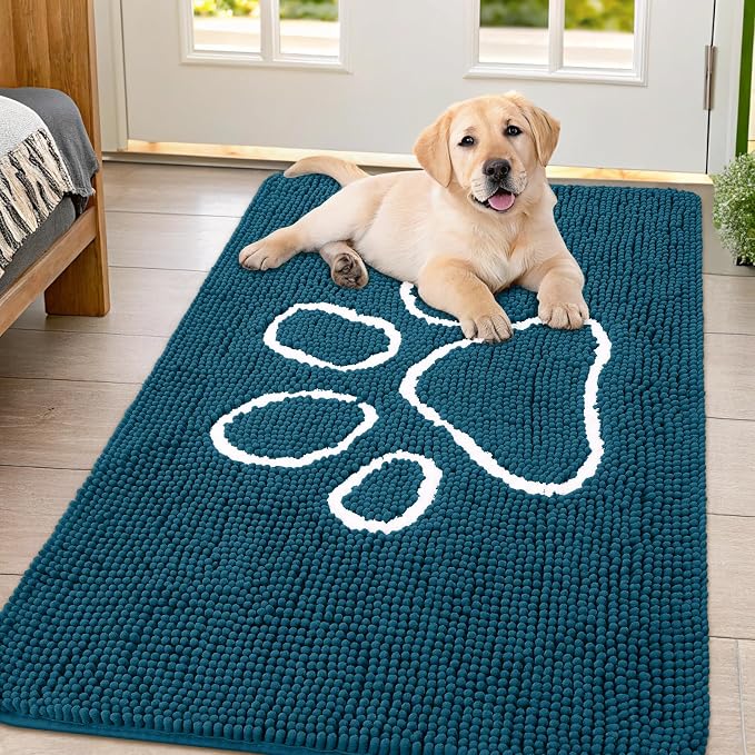 Smiry Dog Door Mat for Muddy Paws, Absorbent Dirt Trapper Non Slip Quick Dry by Smiry