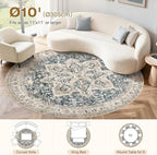 Tortania 10' Round Area Rug Living Room Rugs - Image 9