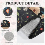 DUKINO 2.6x12 Kitchen Runner Rug, Lightweight Floral Washable Rug - Image 4
