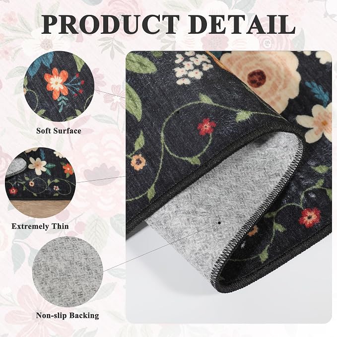 DUKINO 8x10 Area Rug, Floral Rugs - Image 5