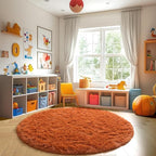 Amdrebio Burnt Orange Large Round Rugs 8Ft - Image 8