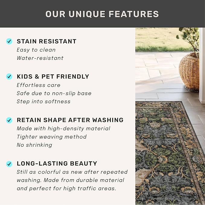10 ft Long Vintage Runner Rugs for Hallways - Image 6
