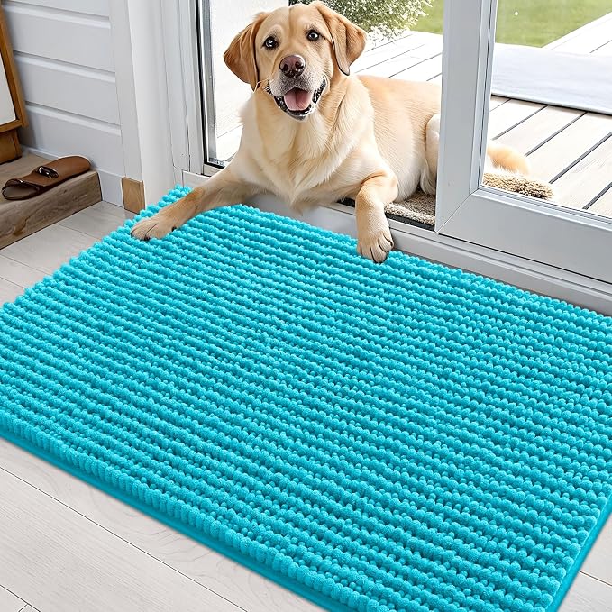 OLANLY Dog Door Mat for Muddy Paws 36x24, Ultra Absorbent Chenille Mud Doormat by OLANLY