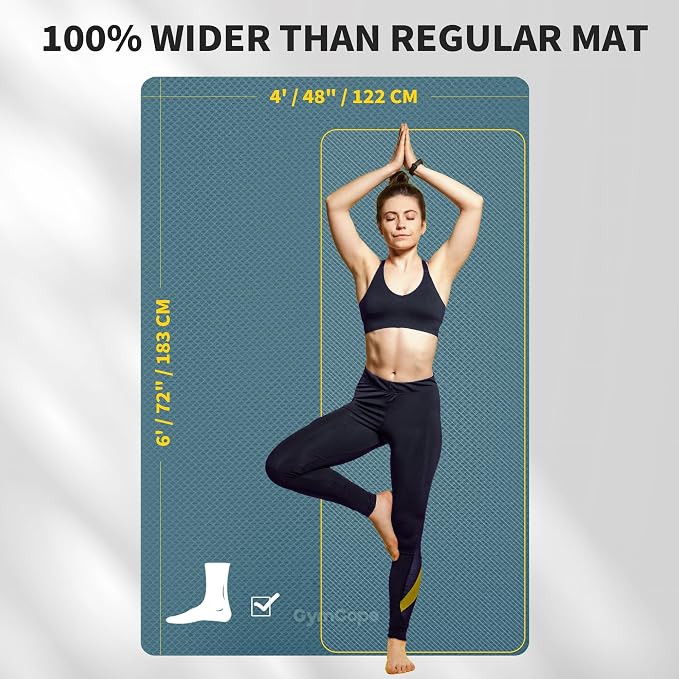 Extra Large Yoga Mat – 72"x48" or 78"x57", 1/4"–1/2" Thick Mat - Image 2