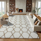 ONASAR Large Area Rugs for Living Room, 7x10 White and Beige Bedroom Rug - Image 3