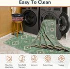 BESTSWEETIE Area Rug 9x12 Rug Machine Washable Non-Slip Low Pile Print Pattern - Image 2