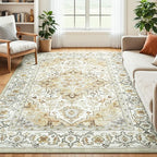 Lessymo 5x7 Area Rugs- Machine Washable Area Rugs, Super Soft Faux-Wool Area Rug by Lessymo