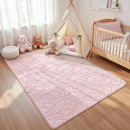 Macgace 4x6 Pink Area Rug, Soft Shag Carpet, Washable Bedroom Nursery Rugs - Image 2