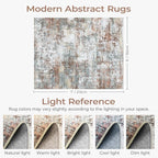 5x7 Area Rugs, Abstract Modern Machine Washable Rugs - Image 2