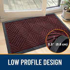 OLANLY Front Door Mat Outside Entrance 35x23, Heavy Duty Sturdy Natural Rubber - Image 4