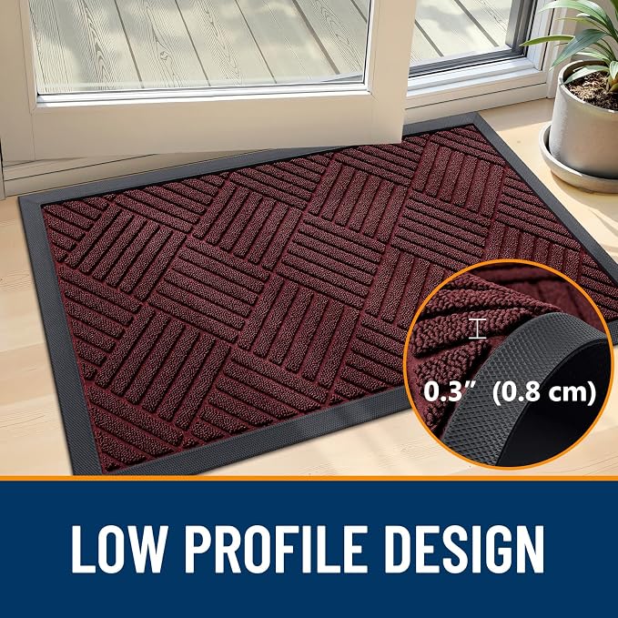 OLANLY Front Door Mat Outside Entrance 47x32, Heavy Duty Sturdy Natural Rubber - Image 4