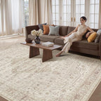 Rugxara 8x10 Washable Area Rug for Living Room, Vintage Neutral Extra Large - Image 3
