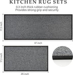 eqivei Kitchen Rugs Non Skid Washable Set of 2 PCS, Absorbent Runner Rugs - Image 2