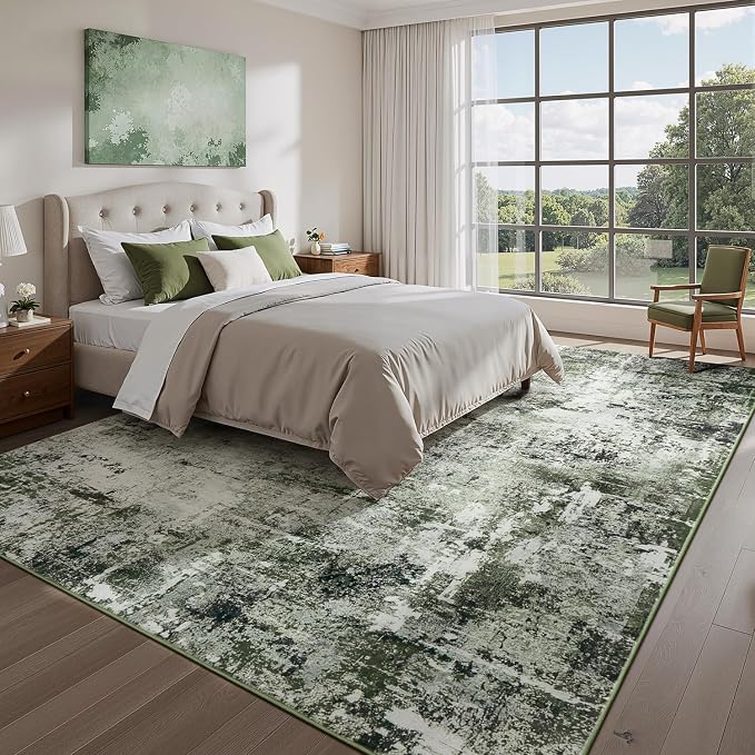 Rugflix 8x10 Area Rugs for Living Room, Washable Large Rug Stain-Resistant Low - Image 2