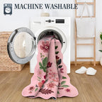 Lahome Floral Washable Rugs, 4X6 Pink Rugs - Image 4