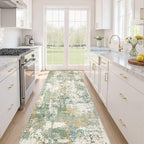 Runner Rug Kitchen Washable Rugs: 3x10 Non-Slip Abstract Soft Modern Stain by LOONGRUG