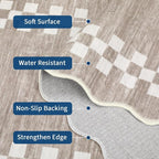 Washable Runner Rug 2x10 Modern Bordered Hallway Runner Rug Non Slip Kitchen - Image 5