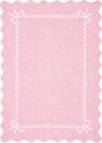 GarveeHome Scalloped Bow Rug for Living Room, Solid Pink Rug for Dorm, Washable - Image 4