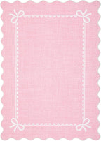 GarveeHome Scalloped Bow Rug for Living Room, Solid Pink Rug for Dorm, Washable - Image 4