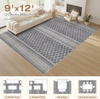 cotiled 9x12 Area Rugs Living Room Rug: Washable Boho Rugs - Image 5