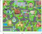 Kids Room Rug - Soft & Non-Slip 9x12 Ft Town Car Rug City Map Play Mat - Image 2