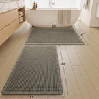 Upgraded Waffle Bath Mats Set of 2, Super Absorbent Non Slip Bath Mats - Image 2