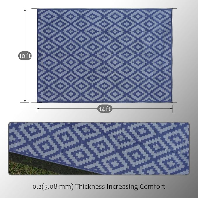 SAND MINE Reversible Mats, Plastic Straw Rug, Modern Area Rug, Large Floor Mat - Image 2
