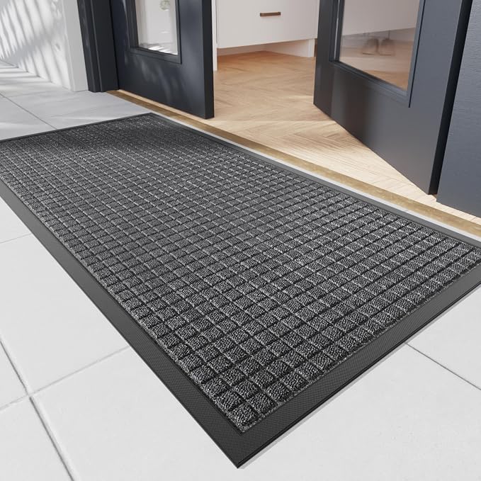 Durable Front Door Mat, Non-Slip Rubber Backing, Stain and Fade Resistant by NatureiFrontDoorMat