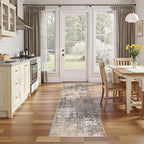 DMOYEST Washable Runner Rug for Hallway: 2.6x8 Neutral Modern Abstract Low Pile - Image 5
