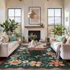 Lahome Floral Washable Rugs 8x10, Non-Slip Soft Bedroom Rug Stain Resistant - Image 3