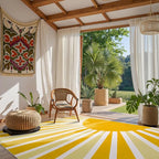 Lahome Yellow Rainbow Sun Area Rug: 5'x7' Ultra-Thin Machine Washable & Non-Slip - Image 6