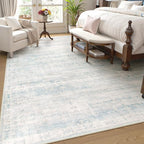Lahome Blue Rugs for Living Room, 8x10 Distressed Light Blue Area Rugs for - Image 5