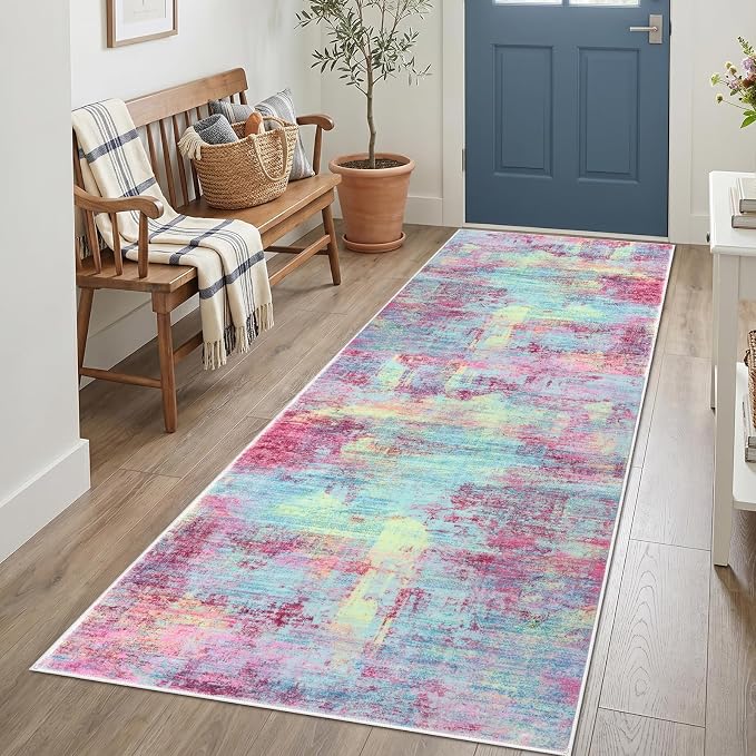 IOHOUZE Abstract Runner Rug 3x7 Ft Washable Runners by iOhouze